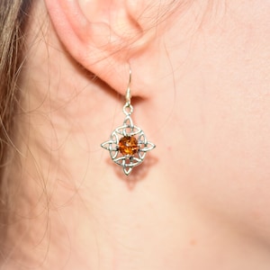 Amber Knot Earrings