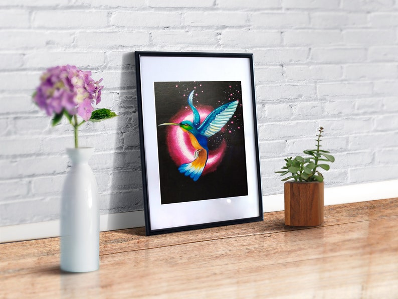 Hummingbird Painting Original Art Bird Painting 10x8 By Sangosquad
