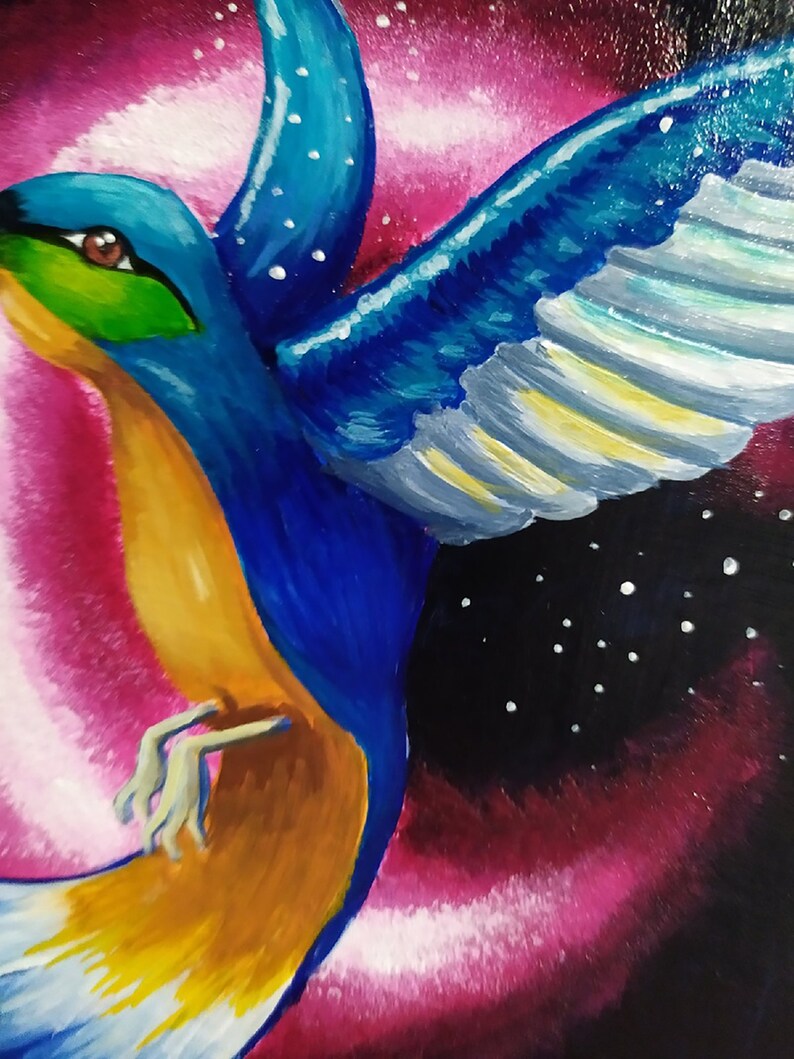 Hummingbird Painting Original Art Bird Painting 10x8 By Sangosquad