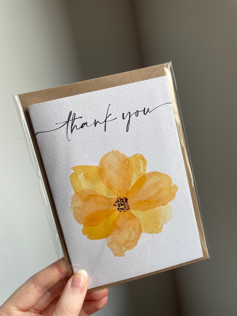 Elegant Floral Thank You Card – Watercolor Flower Design - Etsy