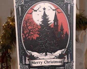 Gothic Christmas Card - Dark Holiday Greeting Card