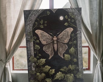 Gothic Moth Birthday Card – Dark & Enchanting Illustration