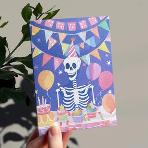 Funny Skeleton Birthday Card – Spooky Yet Festive Celebration