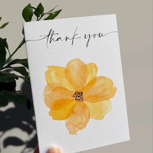 Carte de remerciement florale élégante - Motif floral à l'aquarelle
