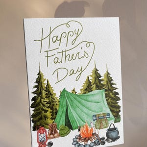 Cartão de Dia dos Pais para Acampar - Cartão para Pais ao Ar Livre - Presente de Dia dos Pais Aventura