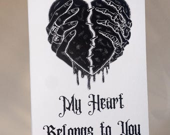Gothic ‘My Heart Belongs To You’ Valentine’s Day Card - Dark Romance Illustration