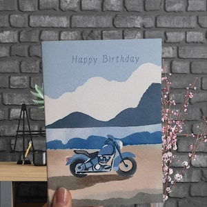 Biglietto di compleanno per motociclisti – Tema avventura e libertà