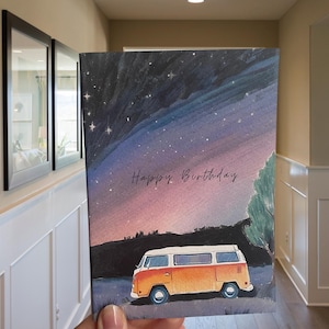 Camper Van Geburtstagskarte – Sternenhimmel