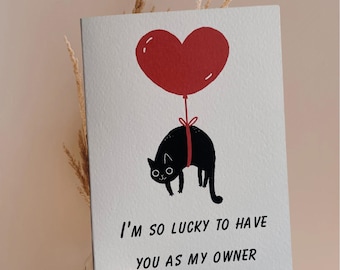 Black Cat Owner Card - Valentine’s Day Gift for Pet Parent