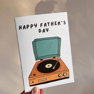 Vintage Plattenspieler Vatertagskarte - Retro Musik Dad Karte