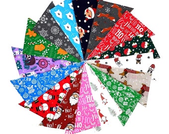 64 (32L & 32XL) Xmas Tieback Dog Grooming / Groomers Bandanas Bulk