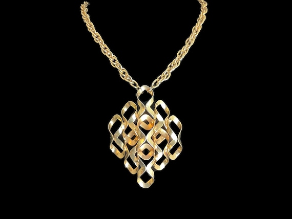 Modernist Pendant Statement Large Scale Vintage 1… - image 1