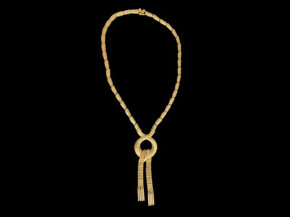 Monet Necklace Pendant Intermezzo Gold Tone Snake… - image 6
