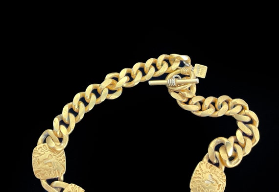 Anne Klein Lion Necklace Chain Matte Gold Tone Vi… - image 5