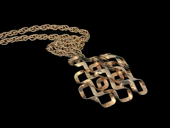 Modernist Pendant Statement Large Scale Vintage 1… - image 3