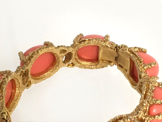 Panetta Bracelet Bangle Vintage 1960s Coral Lucit… - image 5