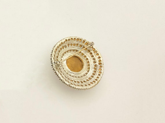 Vintage Brooch Crystal Rhinestone Swarovski  Pin … - image 5