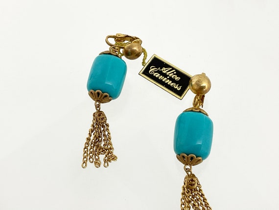 Vintage Tassel Earrings Alice Caviness Turquoise … - image 6