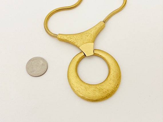 Crown Trifari Pendant Necklace Massive Modernist … - image 4