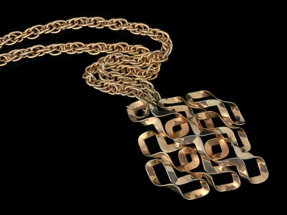 Modernist Pendant Statement Large Scale Vintage 1… - image 4