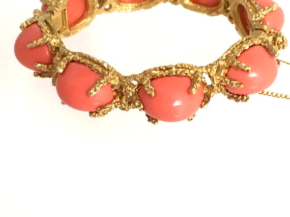 Panetta Bracelet Bangle Vintage 1960s Coral Lucit… - image 2