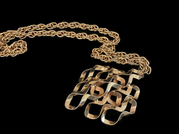 Modernist Pendant Statement Large Scale Vintage 1… - image 2