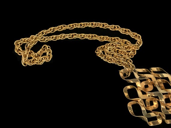 Modernist Pendant Statement Large Scale Vintage 1… - image 6