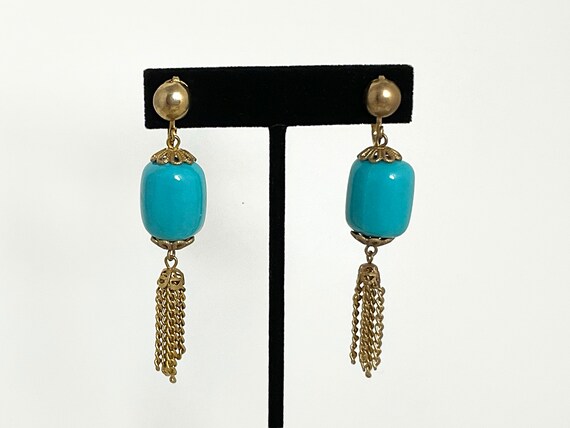 Vintage Tassel Earrings Alice Caviness Turquoise … - image 3