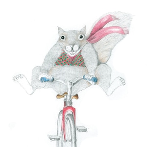 Écureuil à vélo