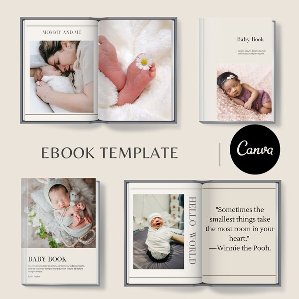 DIY Digital and Print Baby Photo Album Canva Template, Digital Baby Album, Custom Scrapbook Template, Baby Book