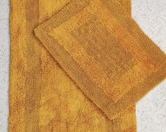 Bath Mat-Hand Made- 100% Cotton- Ultra Soft and Absorbent- Shower Rugs-Pure Cotton Mats- Natural-Cotton Rug-Rectangle Mat-Eco Friendly