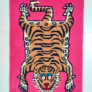 Rugs-Tiger Rug-Tibetan Tiger Mat-Multi  Colour Rug -Custom Size Rug- Creative Pattern Carpet- Living Room Rug-Bedroom Rug- Christmas gifts