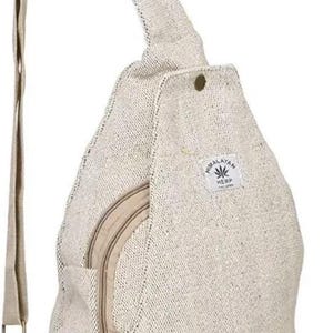 Middelgrote henneprugzak-boho hippierugzak-handgemaakt-fairtrade-familiecadeau-hennep schoudertas natuurlijk-gratis verzending