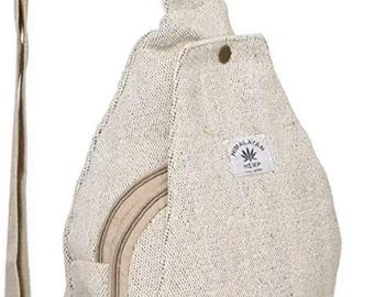 Medium Hemp Backpack-Boho Hippie Backpack-Handmade-Fairtrade-Family Gift-Hemp Shoulder Bag Natural-Free Shipping