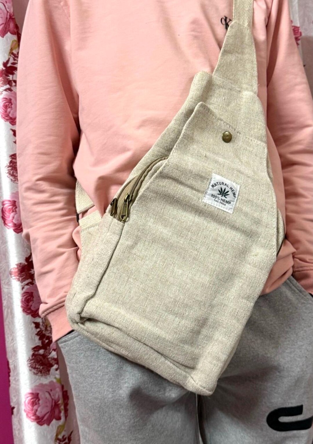 Medium Hemp Backpack-boho Hippie Backpack-handmade-fairtrade 