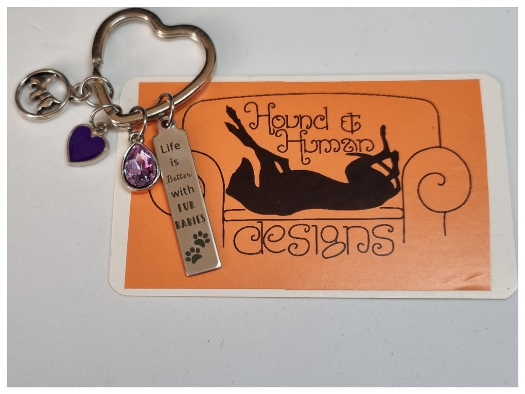 Handmade Keyring With Laser Engraved Tag and Charms Etsy Canada