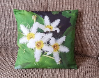 Flocon de neige blanc Nymphoides indica couverture d’oreiller unique décor à la maison SUPER CADEAU