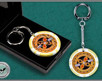 Customized Poker Chip Keychain Customized Poker Chip Keychain