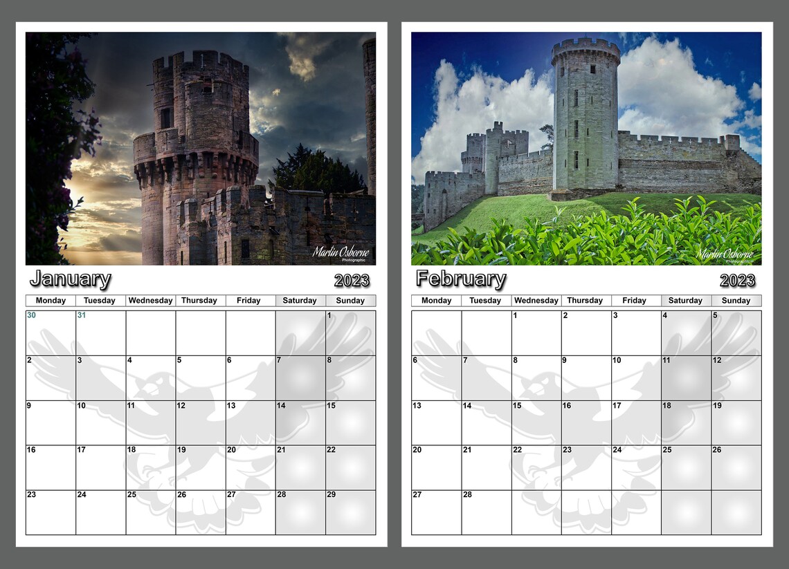 2023 Calendar Warwick Castle 14 Full Glossy Pages Available in Etsy