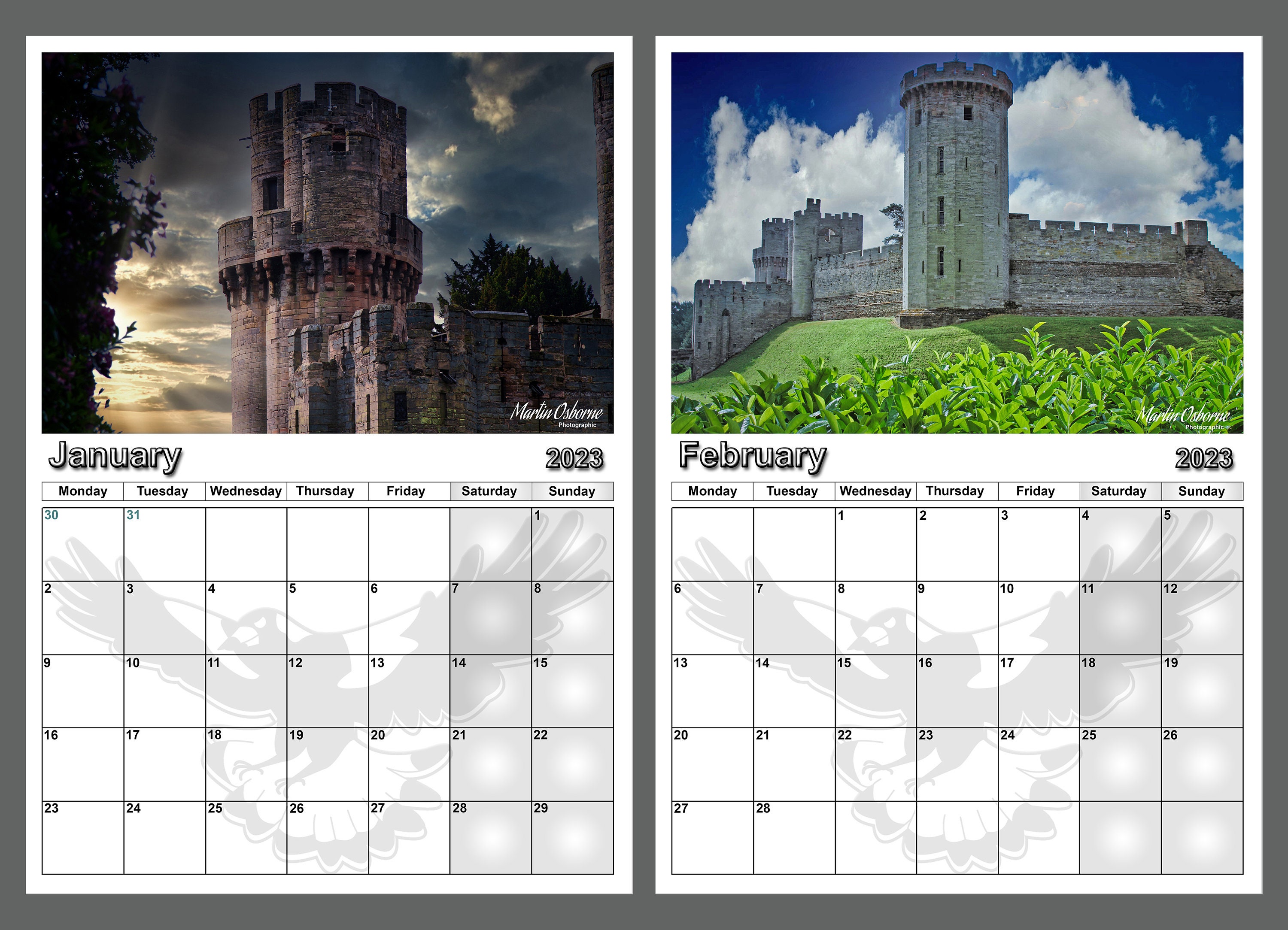 2023 Calendar Warwick Castle 14 Full Glossy Pages Available in Etsy