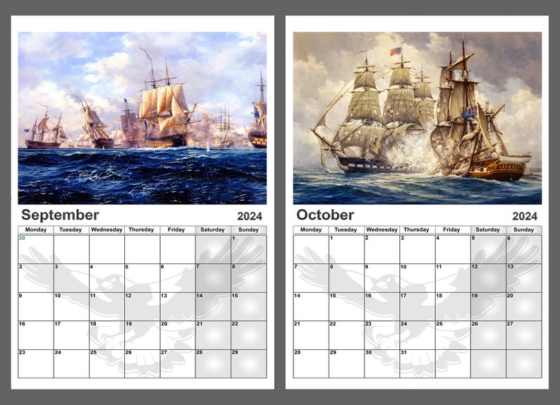Kalender 2024 Jaarkalender Tall Ship Battles 14 volledig Etsy België