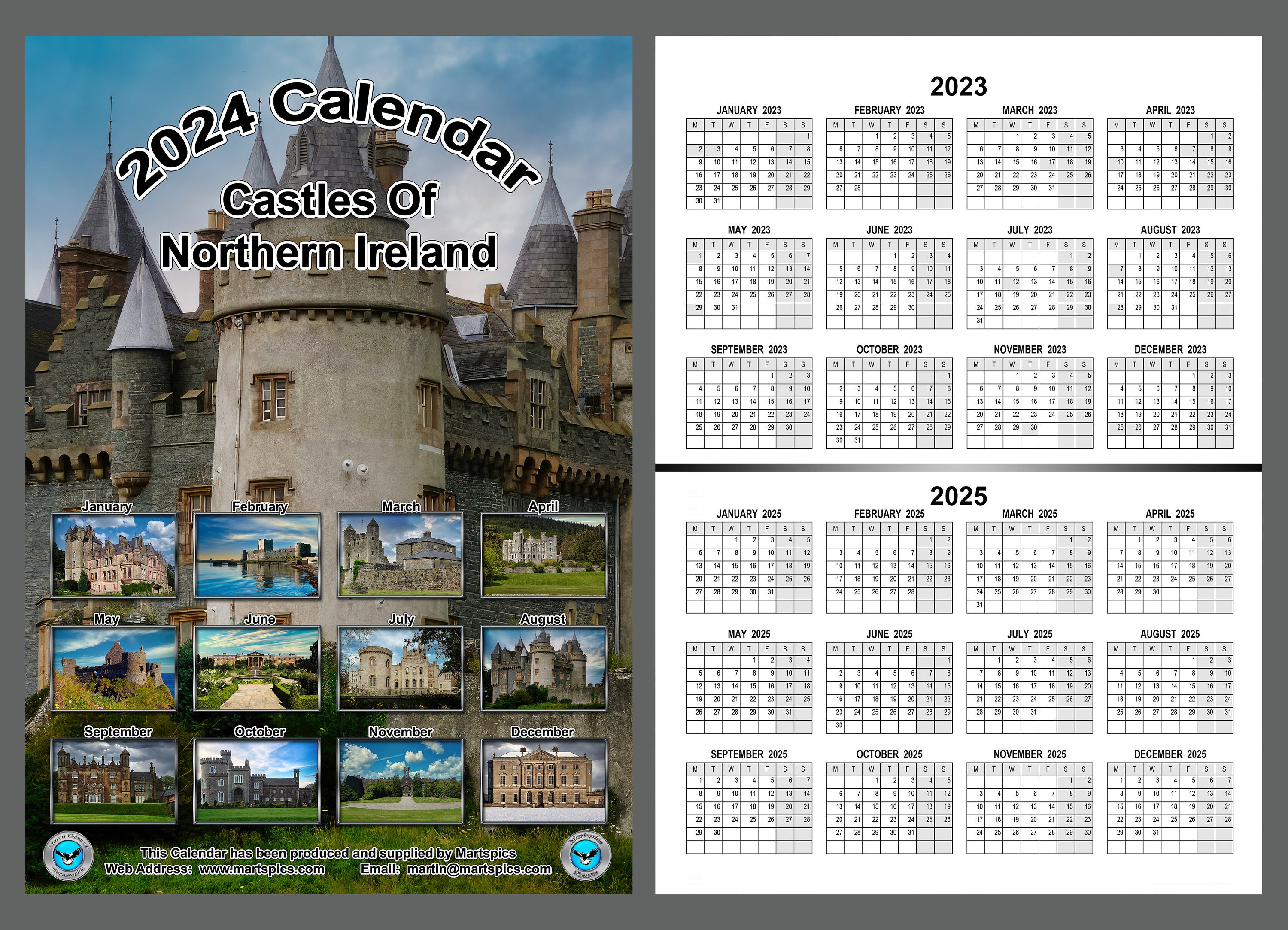 2024 Calendar Castles of Northern Ireland 14 Full Glossy Pages
