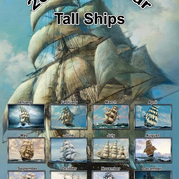Tall Ship Calendar Etsy