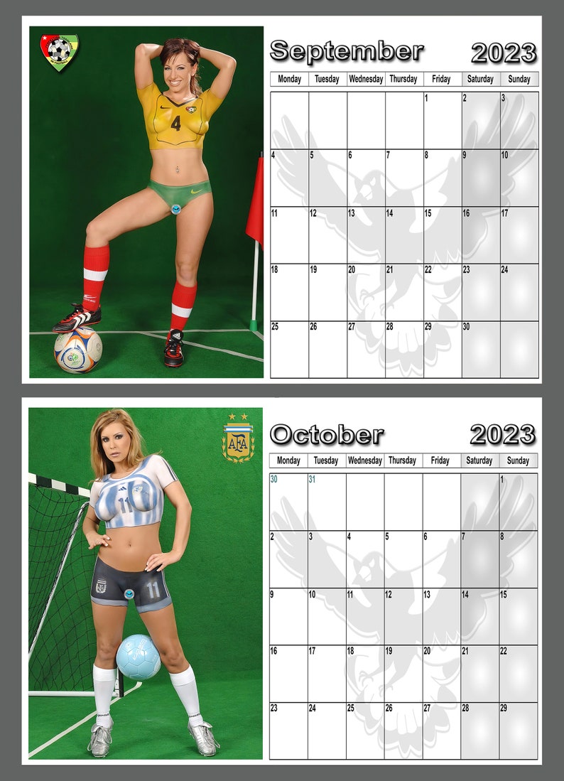 Calendar 2023 Fifa World Cup Body Painted Ladies ADULT Etsy