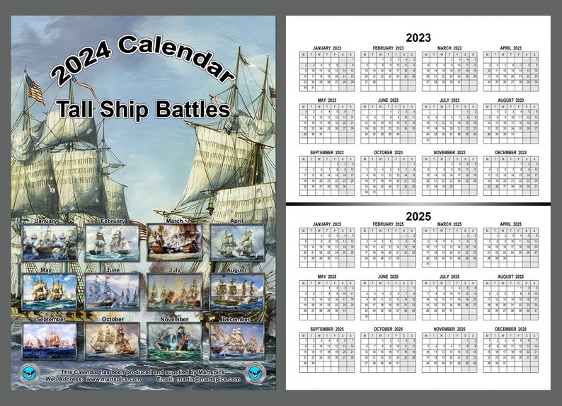 Kalender 2024 Jaarkalender Tall Ship Battles 14 volledig Etsy België