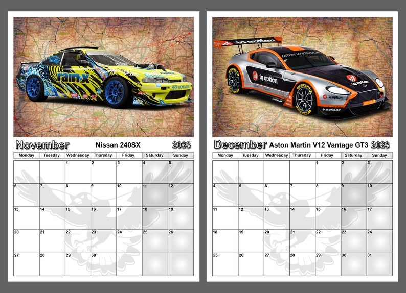 Rallycross Calendrier 2023 Calendar 2023 Rally Cars Superimposed On British Road Maps | Etsy