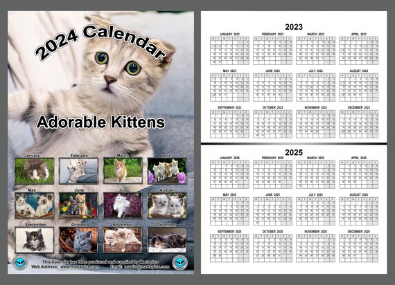 Calendrier 2024: Professionnel avec de Magnifiques Images de Chiots et  Chatons Mignons - 37 Pages de Calendrier