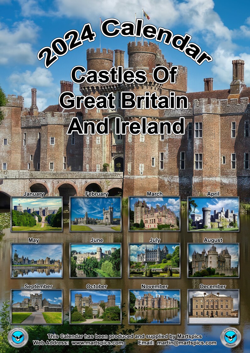 2024 Calendar Castles of Great Britain and Ireland 14 Full Etsy Ireland