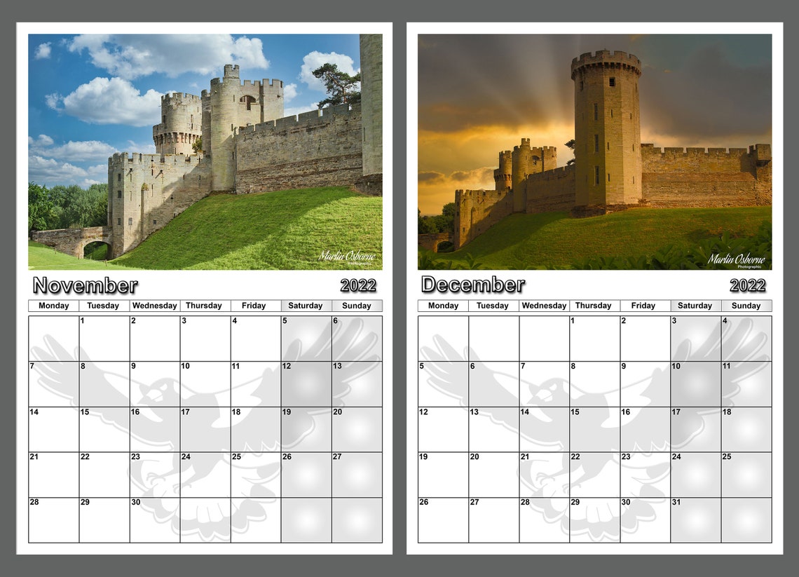 2022 Calendar Warwick Castle 14 Full Glossy Pages Available in Etsy