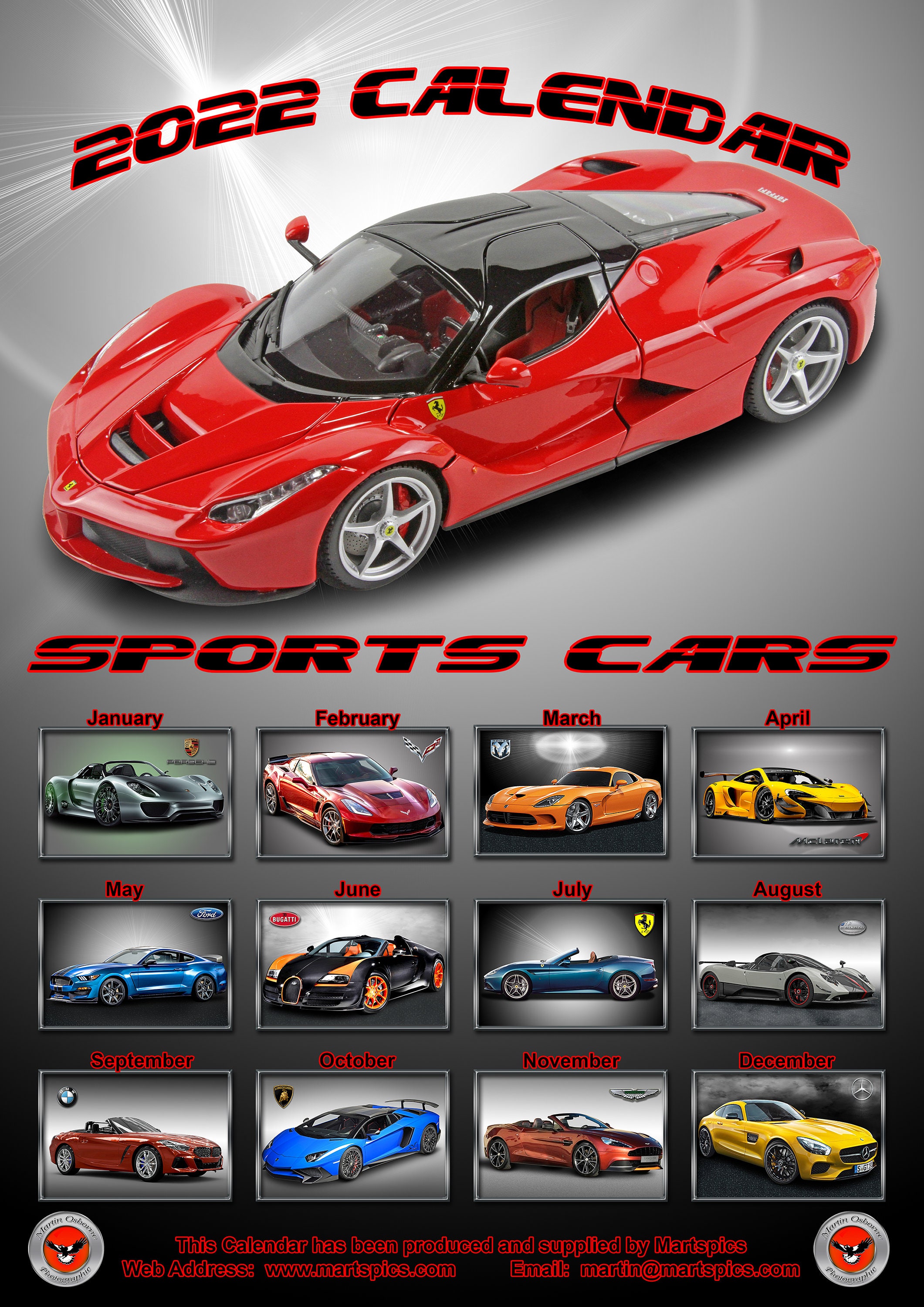 2022 Car Calendar 2022 Calendar 14 Page Yearly Calendar Sports Cars Available In | Etsy